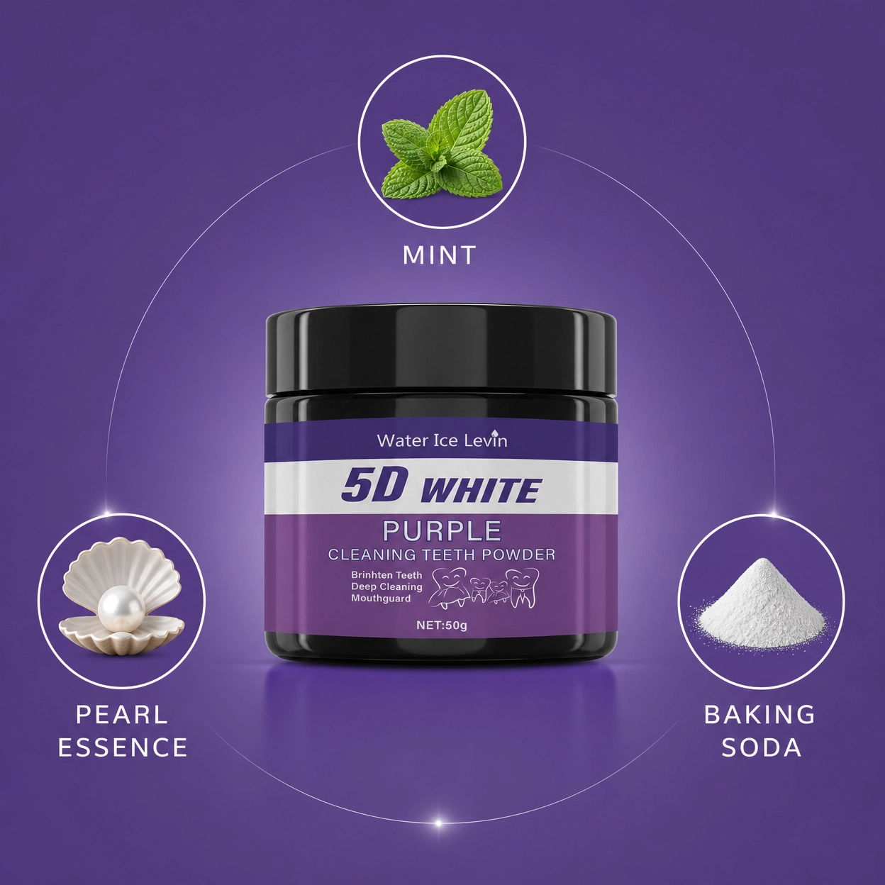 Purple Tooth Glow: 5-Day Whitening & Deep Cleaning Powder